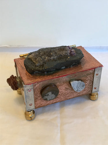 Jeweled Stone Copper Box