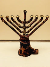 Load image into Gallery viewer, Menorah with Wood Base