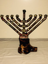 Load image into Gallery viewer, Menorah with Wood Base