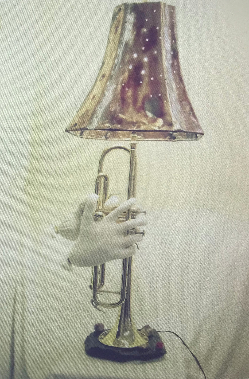 Lamp with Hands Playing the Trumpet