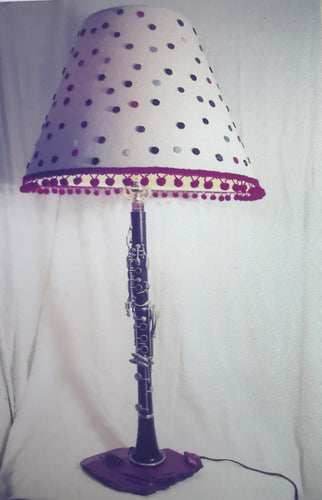 Clarinet Lamp with Polkadot Shade