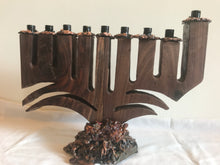 Load image into Gallery viewer, Wood and Copper Menorah